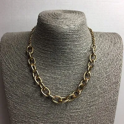 Chunky Oval Link Gold Tone Short Chain Necklace 90s 00s Y2k • £9.99