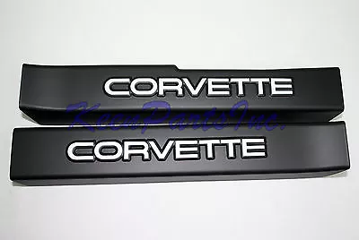 1990-1996 C4 Chevrolet Corvette Door Sill Protectors (Black With White Letters) • $75