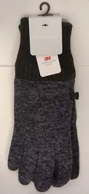 NEW West Loop Men's Knit Gloves - 3M Thinsulate Touchscreen Size M Gray • $8.95