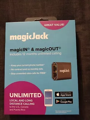 MagicJack Portable VoIP Phone Adapter With 12 Month Service New Free Shipping  • $35.98