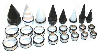 00g-1  Black EAR STRETCHING KIT Steel Tunnels Tapers 7/16 9/16 Gauging Gauges • $36.49