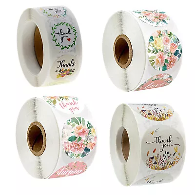 X500 Roll Bulk Sale Flower Thank You Handmade Business Stickers Labels Wedding • £3.59