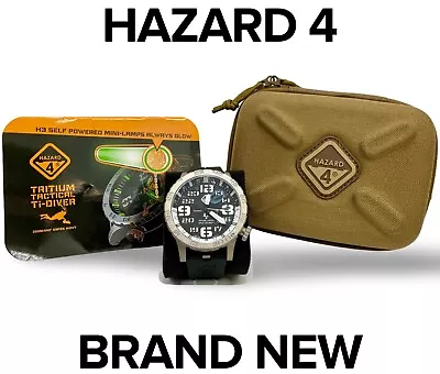 Hazard 4 Heavy Water Diver Titanium TRITIUM Dive Watch BLACKTIE WHITE GMT *NEW* • $599.99