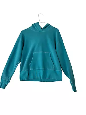 J CREW Womens Sweatshirt Teal Blue Pullover Hoodie Long Sleeve Size Small • $12.99