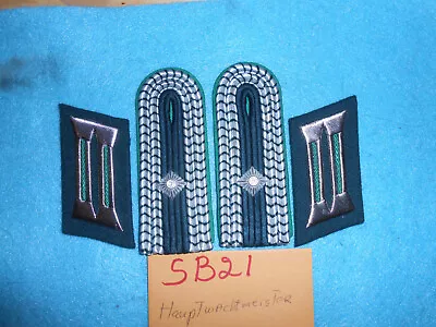 SB21 East German Police Shoulder Boards & Collar Tabs  NCO Hauptwachtmeister • $10