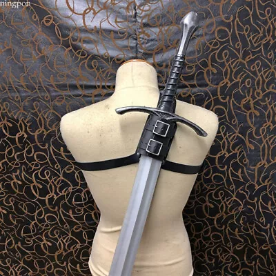 Retro Cosplay PU Leather Medieval Warrior Back Scabbard Strap For Sword Holder • $20.92