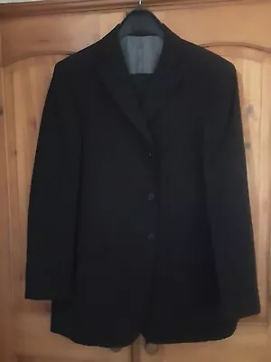 Mens M&s Black 2 Piece Suit 42  Chest 38  Waist 31  Leg • £18