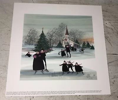P Buckley Moss Litho Print Christmas Joy Signed #’d Unframed Amish Ice Skating • $89.96