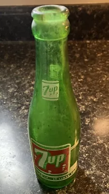 Vintage 1930’s 7 Up Soda Bottle (7 Oz Green) Made In Atlanta Georgia • $22