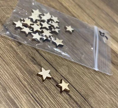 £0.99 • Buy 25 Small Wooden Stars 10mm, Laser Cut Wooden Shapes, DIY, Craft