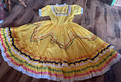 Vintage Traditional Dress Spanish Mexican Dance Costume Fiesta Reenactment • $79