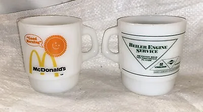 VINTAGE FIRE KING McDONALD'S GOOD MORNING & BEILER ENGINE SERVICE COFFEE MUGS • $7.99