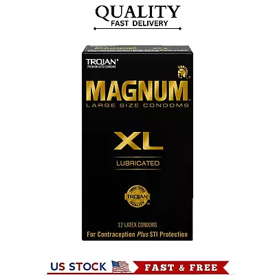 Trojan Premium Latex Magnum XL Large Size Lubricated Condoms - 12 Count • $9.98