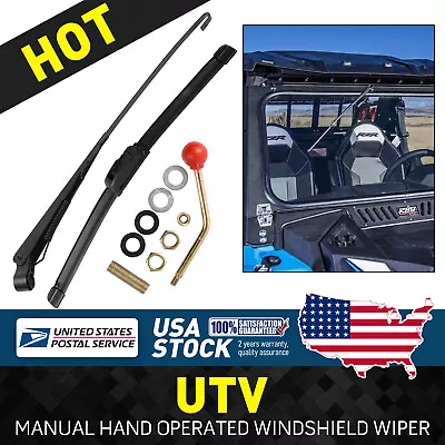 UTV Manual Hand Operated Windshield Wiper Rubber Blade For Polaris RZR Can Am DA • $10.99