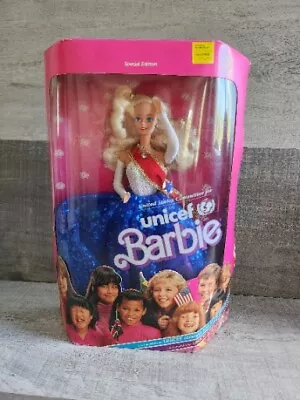 Barbie UNICEF Doll 1989 Blonde Special Edition #1920 NIB 80s Red White Vintage! • $25