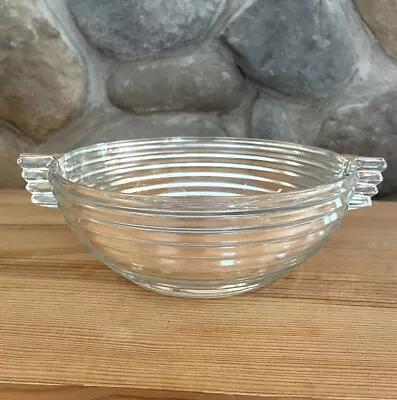 Vintage Anchor Hocking Depression Glass Manhattan Serving Deco Clear 7.5  Bowl • $10.99