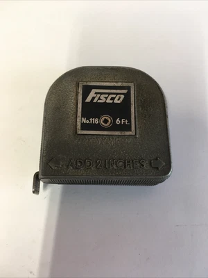 £10 • Buy Vintage Fisco No.116 Imperial Steel Tape Measure- 6Ft