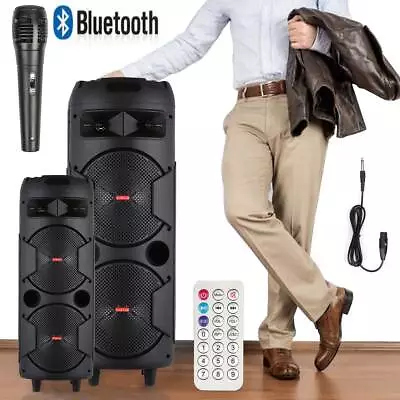 Loud Portable Bluetooth Speaker Dual Sub Woofer Party Heavy Bass Sound System • $75.99