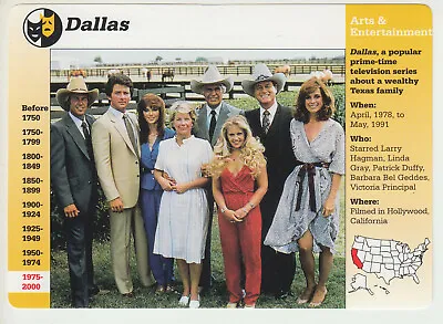 DALLAS TV Show Cast Photo Larry Hagman 1996 GROLIER STORY OF AMERICA CARD #48-18 • £3.88