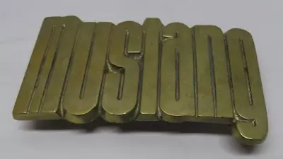 Vintage 1978 Mustang Baron Solid Brass Belt Buckle BBB R.O.C. 4482 • $16.95