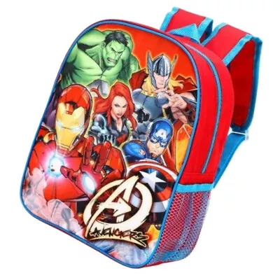 Boys Marvel Avengers Five Heroes Deluxe Backpack Rucksack Book Lunch School Bag • £6.99