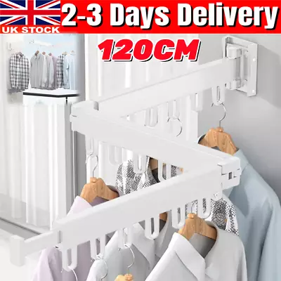 Wall Mounted Airer Towel Drying Rack Extendable Clothes Dryer Stainless Steel Uk • £19.89