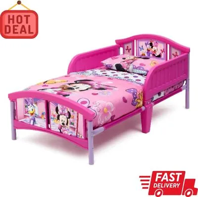 Delta Children Minnie Mouse Plastic Toddler Bed Kids Sturdy Pink NEW  • $67.88