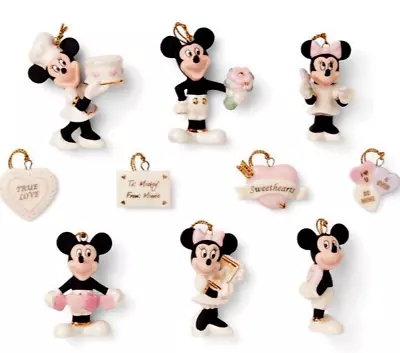 Lenox Disney Mickey & Minnie Romantic Moments Mini Ornament 10-PC-NEW • $130