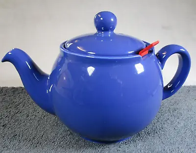 Lovely Vintage The London Teapot Company Blue 2 Pint Teapot & Red Filter • £11.95