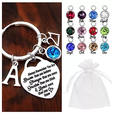 £3.45 • Buy 16th 18th 21st BIRTHDAY GIFTS KEYRING 40th 50th 60th BIRTHSTONE INITIAL Gift