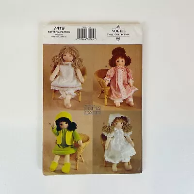 Vogue 7419 18  Doll Pattern UNCUT 18  Rag Doll Clothes Pajamas Dress Bloomers • $8.99