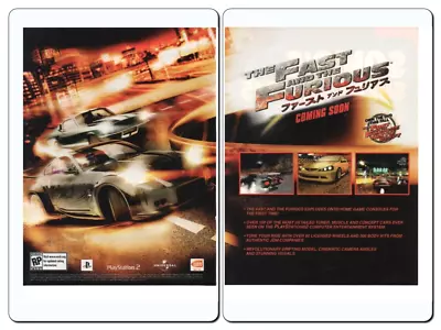 2006 Video Game 2 PG PRINT AD - The Fast And The Furious Playstation PS2 Bandai • £12.82