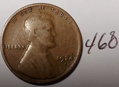 1924-S Lincoln Wheat Cent         #468 • $2