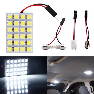 100Pcs T10 BA9S Festoon 5050 24 SMD LED Interior Dome License Plate Light Bulbs • $116