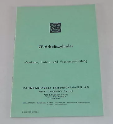 Workshop Manual Zahnradfabrik Friedrichshafen Work Cylinder • $21.20