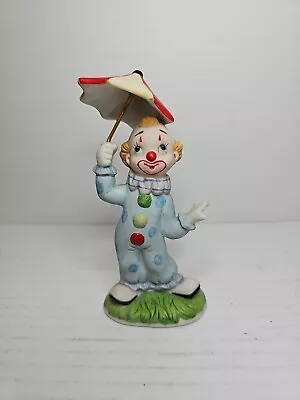 Vintage Lefton CLOWN Figure Umbrella Hand Painted 5” Tall By 3” Wide • $7.51