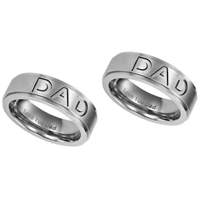 Dad's Day Gift: Love You Dad Engraved Titanium Ring For Men • £5.58