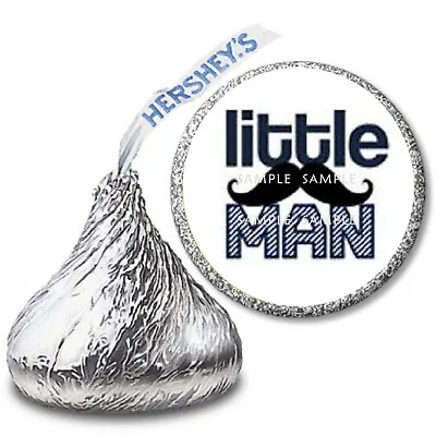 108 Little Man Mustache Baby Shower Favors Hershey Kiss Labels Candy Wrappers • $3.59