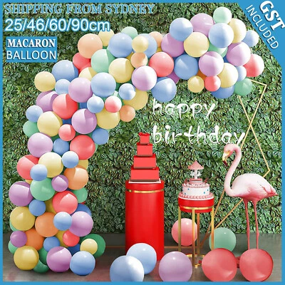 $1.99 • Buy 25 46 60 90cm Giant Macaron Balloons Baby Shower Birthday Wedding Party Latex AU