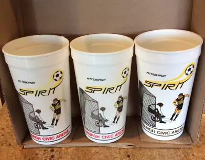 Vintage 1980 Pittsburgh Spirit Penguins Pens Civic Arena Cup MISL NHL  3 Cups • $7