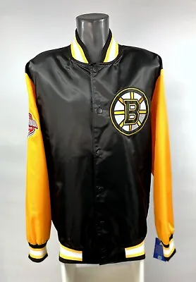 BOSTON BRUINS Starter Jacket Polyester YELLOW & BLACK Sewn Logos XXL • $89.99