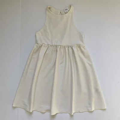 Zara Dress Size 6 Ivory White 100% Cotton Sleeveless Elastic Waist Tank • $19.99