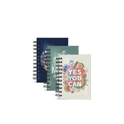 A6 Quote Hardback Spiral Notebook Lined Ruled Planner Writing Pad Notes School B • £3.44