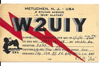 QSL  1947 Metuchen New Jersey    Radio Card • $5.52