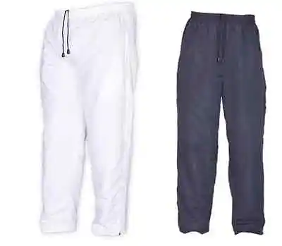 Mens Tracksuit Bottoms Mesh Lining Casual Gym Jogging Joggers Sweat Pants White  • £14.99