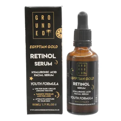 £17.99 • Buy Grounded Anti Ageing Serum Egyptian Gold Retinol Serum Hyaluronic Acid Face 50ml