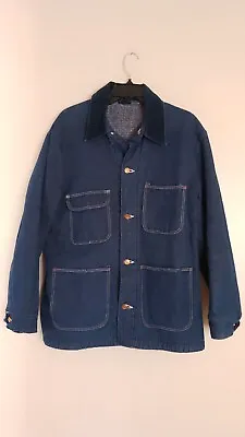 Vintage Wrangler Blue Bell Blanket-Lined Denim Chore Jacket Coat Size 42. • $49.99