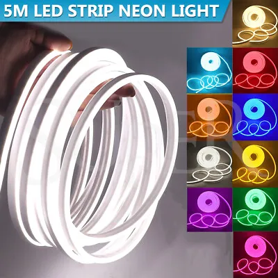 $22.59 • Buy 5M LED Neon Flex Lights 12V 2835 Waterproof Light Strip Flexible Bar Sign Lamp