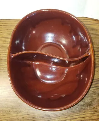 Vintage MARCREST Stoneware DAISY & DOT Brown Divided Serving Dish Ovenproof • $9.79