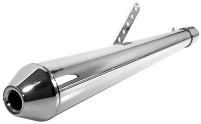 Emgo Universal 26  Reverse Cone Cafe Motorcycle Muffler - Chrome - 80-84034 • $108.11